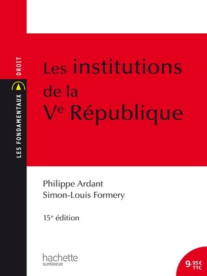 cover image of Les Institutions de la Ve République